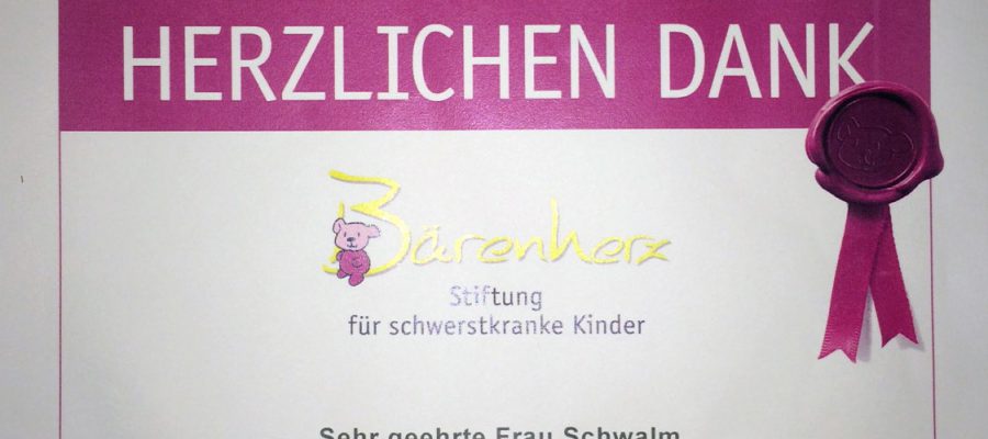Spende für Stiftung Bärenherz