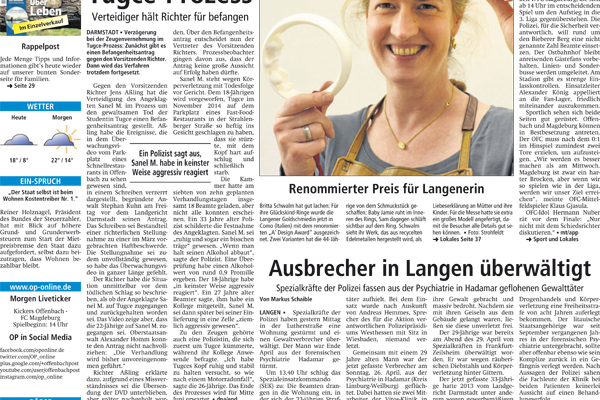 Titelseite in der Langener Zeitung